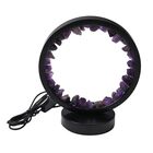Amethyst Kristall Wellnesslampe, LED Leuchte mit Metallsockel, Kippschalter und 12 m Kabel ca. 10x22x18 cm