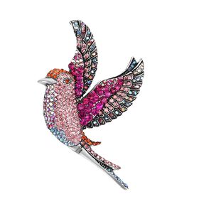 Mehrfarbiger Kristall Brosche Antik-silber-Plattierung