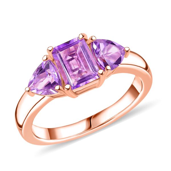 D'Joy AAA Rose De France Amethyst Ring 925 Silber 750 ros&eacute;vergoldet (Gr&ouml;&szlig;e 21.00) ca. 1,74 ct image number 4