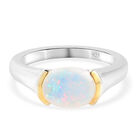 Natürlicher Äthiopischer Opal Ring 925 Silber Zweifarbige Beschichtung image number 0