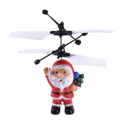 Fliegender Weihnachtsmann mit Sensor zum interaktiven Spiel, 6.3x2x7cm, Rot