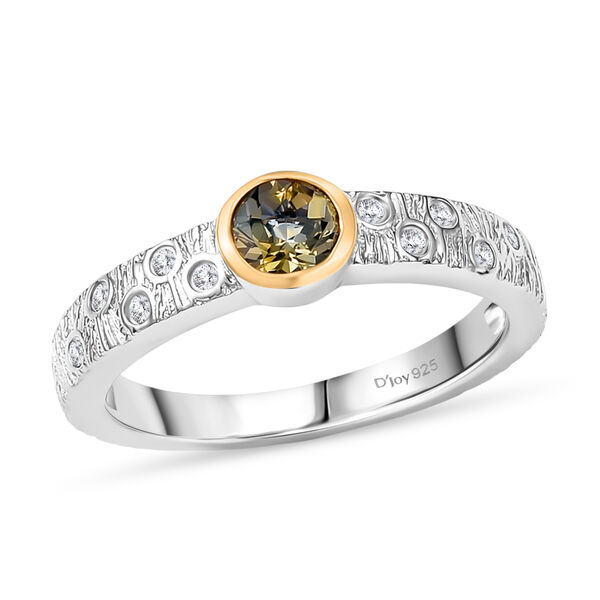 D'Joy AA nat&uuml;rlicher goldener Tansanit und Zirkon zweifarbiger Ring - 0,50 ct. image number 3