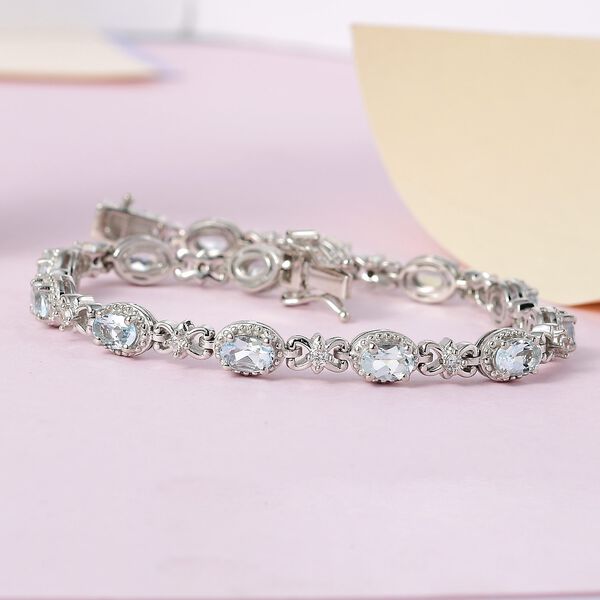 Espirito Santo Aquamarin und Zirkon Armband, ca. 20 cm, ca. 5,75 ct image number 2