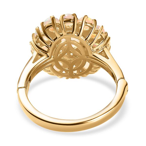 Natürlicher, äthiopischer Welo Opal Ring mit Öffnungsmechanismus, 925 Silber Gelbgold Vermeil (Größe 21.00) ca. 2.09 ct image number 6