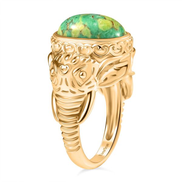 Gr&uuml;nes T&uuml;rkis Ring Nickelfreies Messing (Gr&ouml;&szlig;e 18.00) ca. 4,43 ct image number 5