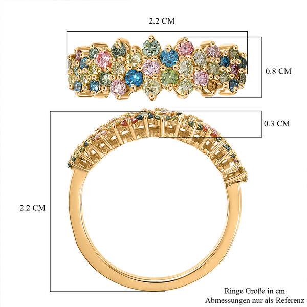 LUXURIANT SGL zertifizierter SI-GH mehrfarbiger Labor Diamant Ring - 1 ct. image number 7