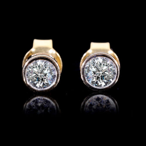 LUXURIANT DIAMOND- SGL zertifizierte VS-GH Labor Diamant Ohrringe, 925 Silber vergoldet - 0,50 ct. image number 11