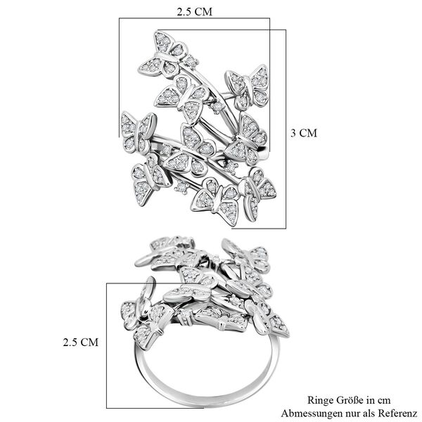 Lustro Stella Weißer Zirkonia Ring 925 Silber rhodiniert (Größe 18.00) image number 6