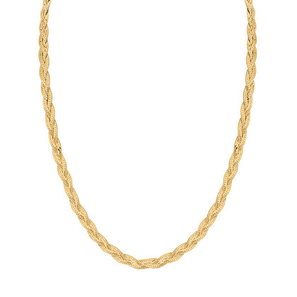Italienische Geflochtene Kette, ca. 45 cm 925 Silber vergoldet ca. 9.01g