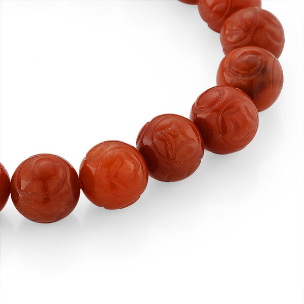 Flexibles rotes Jade Armband - 150 ct. image number 3