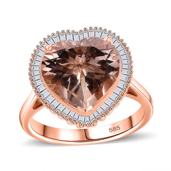 AAA Morganit und Diamant Ring in 585 Ros&eacute;gold - 5,04 ct. image number 3