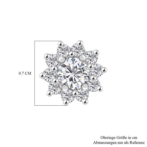 LUXURIANT SI Labor Diamant Halo Ohrringe, 925 Silber rhodiniert - 0,50 ct. image number 5
