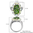 Natürlicher Chromdiopsid und Opal-Ring, 925 Silber platiniert  ca. 3,58 ct image number 6