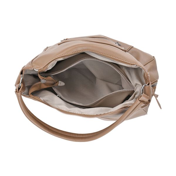 Crossbody-Tasche mit mehreren Rei&szlig;verschlusstaschen, 31x13x28 cm, Khaki image number 5