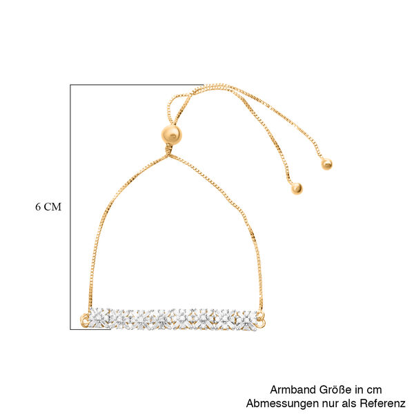 Weißer Diamant Armband, ca. 19 cm, 925 Silber Gelbgold Vermeil, ca. 0.50 ct image number 3