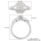Diamant Cluster Ring 925 Silber Platin-Überzug image number 5