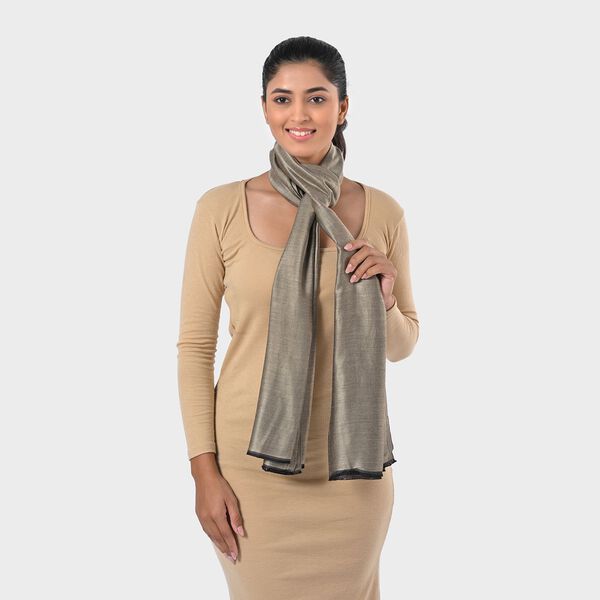 Eleganter Wende-Schal aus Netzgewebe, Viskose, 70x200 cm, Beige image number 4