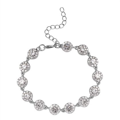 Wei&szlig;er Kristall Armband ca. 19 cm