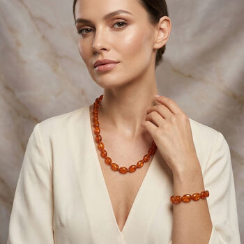 Synthetische Bernstein 45cm Halskette und 19cm Armband