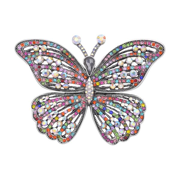 Mehrfarbige Kristall-Schmetterlings-Brosche image number 0