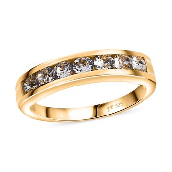 J Francis gefertigt mit SWAROVSKI- Wei&szlig;er Swarovski Kristall Ring, 925 Silber vergoldet