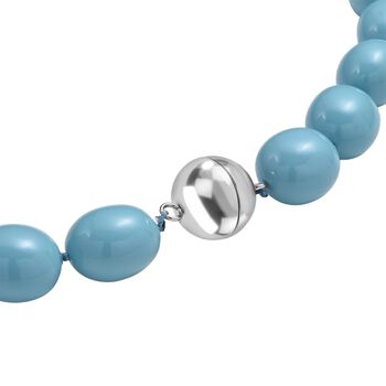 Sleeping Beauty t&uuml;rkisfarbene Oval Muschelkernperle 50cm Halskette und flexibles Armband