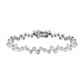 Moissanit Armband ca. 20 cm 925 Silber rhodiniert ca. 1,30 ct.