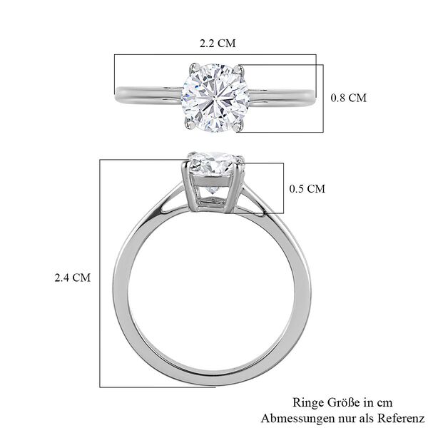 Funkelnde K&ouml;nigin - Moissanit Ring, 925 Silber platiniert- 0,92 ct. image number 5