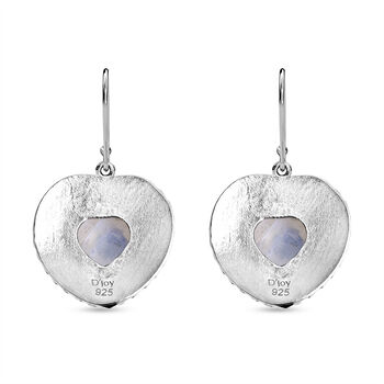 D'Joy Royal Bali Premium Regenbogen Mondstein Ohrringe 925 Silber ca. 4.04 ct