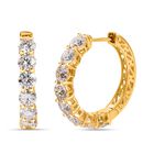 Moissanit Ohrringe, 925 Silber Gelbgold Vermeil, ca. 7.02 ct