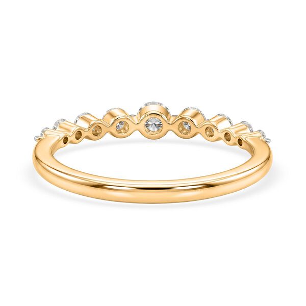LUXURIANT SGL zertifizierter SI-GH Labor Diamant Ring, 925 Silber 750 Gelbgold Vermeil - 0,50 ct. image number 5