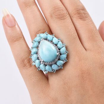 D'Joy Larimar, Neon Apatit und Zirkon Ring - 21,59 ct.