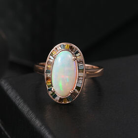 D’Joy AA natürlicher, äthiopischer Welo Opal und mehrfarbiger Diamant Ring - 2,64 ct.