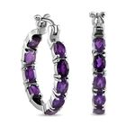 Afrikanische Amethyst-Creolen, Edelstahl, ca. 7.29 ct