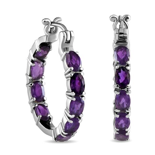Afrikanische Amethyst-Inside-Out-Creolen image number 0