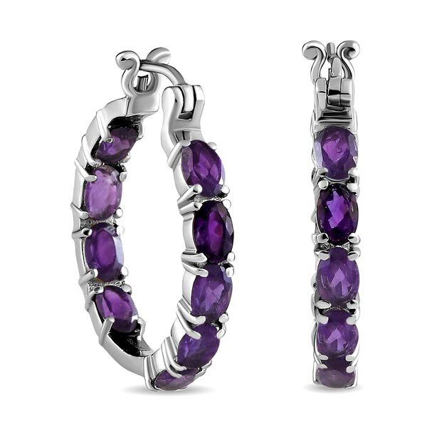 Afrikanische Amethyst-Inside-Out-Creolen image number 0