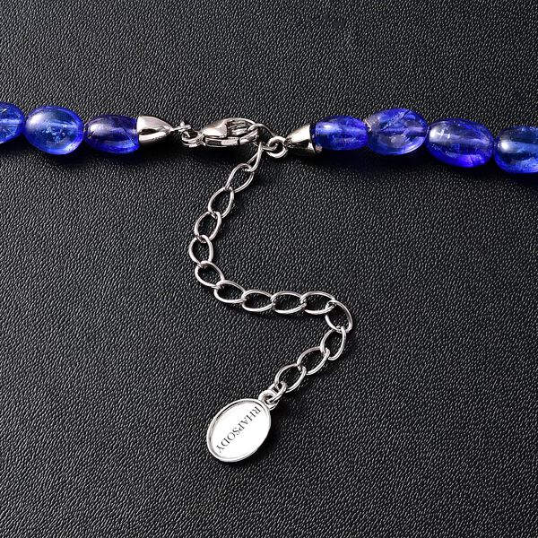 RHAPSODY zertifiziert und gepr&uuml;ft AAAA Tansanit 45cm Halskette in 950 Platin - 141,36 ct. image number 5