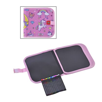 14-Gesicht Kinder  Malbuch mit 12 Farbe Kunststoff Pinsel, Gelb Malereibuch, Größe 22cmx20cmx1.5cm, Einhorn