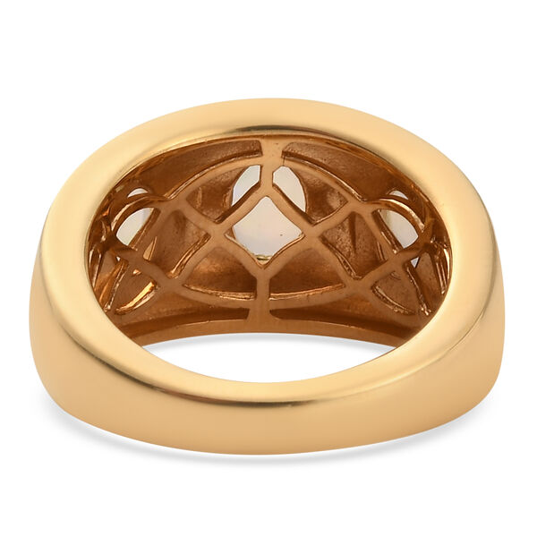 Nat&uuml;rlicher &Auml;thiopischer Opal 3 Stein Ring 925 Silber vergoldet  ca. 1,25 ct image number 6