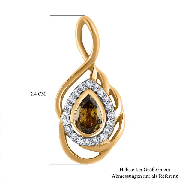 Nat&uuml;rlicher, goldener Tansanit und Zirkon-Anh&auml;nger - 0,60 ct. image number 6
