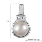 Süßwasser Perle, Weißer Zirkon Anhänger 925 Silber ca. 3,84 ct. image number 5