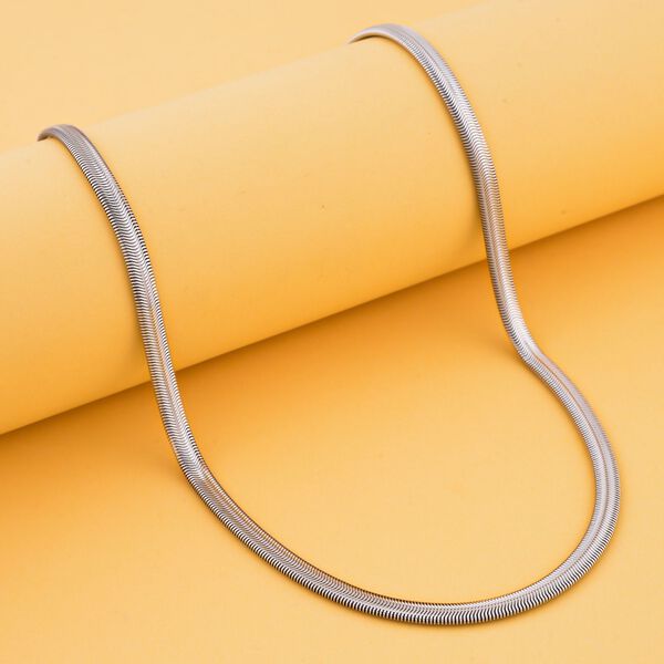 Schlangen Halskette, ca. 50 cm, Edelstahl ca. 15,00g, silberfarben image number 2