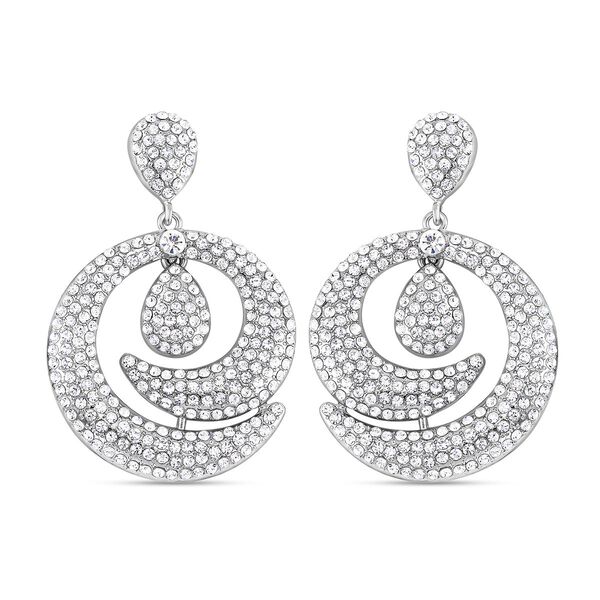 Wei&szlig;er Kristall Ohrringe, wei&szlig;