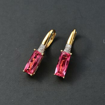 D'Joy Labor Padparadscha Saphir und Zirkon Ohrringe - 5,43 ct.