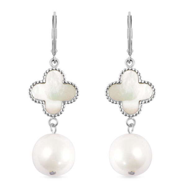 Muschelkernperle und Perlmutt-Ohrh&auml;nger, Edelstahl&nbsp;