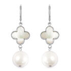 Muschelkernperle und Perlmutt-Ohrringe, Edelstahl