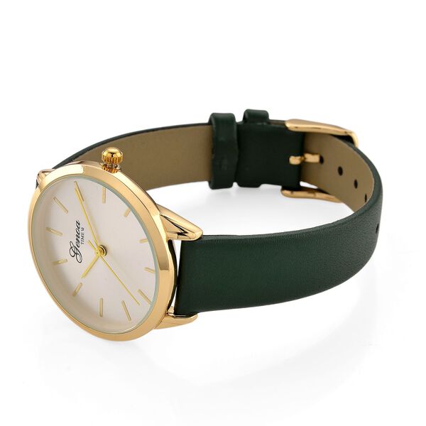 GENOA TIME - Armbanduhr Legierung, goldfarben, Zifferblatt Weiß-Sunshine, 3 ATM wasserdicht image number 5