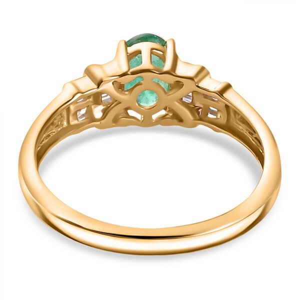 AAA Kolumbianischer Smaragd, Wei&szlig;er Diamant Ring 375 Gold (Gr&ouml;&szlig;e 17.00) ca. 0,75 ct image number 6