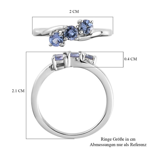 Tansanit 3 Stein Ring 925 Silber platiniert  ca. 0,53 ct image number 7