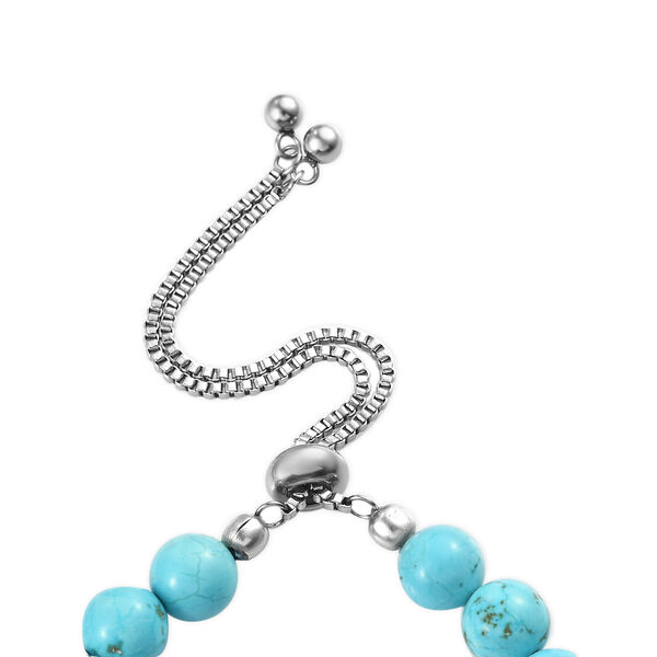 Flexibles, blaues Howlit Bolo-Armband, ca. 16-24, Edelstahl ca. 18,00 ct image number 5